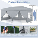 10 X 20 Feet Pop up Canopy Tent Instant Setup with 6 Sidewalls