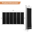6-Panel Room Divider Folding Privacy Screen with Steel Support Base-Black
