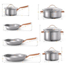 11 Pieces Stainless Steel Kitchen Cookware Set with Gold Stay-Cool Handles by LJGDeals