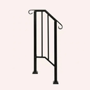 Outdoor Stair Handrail for 1–4 Steps, Adjustable Black Steel Railing by 2Dropme