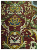 Maroon and Green Hand Knotted Traditional Large Design 8x10 wool area rug by The Rug Decor