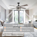 52" Mirelle Farmhouse Downrod Mount Reversible Ceiling Fan with Lighting and Remote Control
