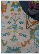 Emmy Custom Made Traditional Design Peach Hand Knotted Wool Rug