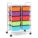 10-Drawer Rolling Storage Cart-Black by DirectDeals