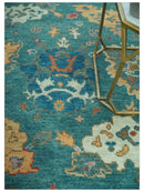 Hand Knotted Teal Traditional Oushak 8x10.4 wool area rug by The Rug Decor