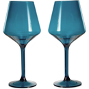 Floating Wine Glasses for Pool - Set of 2-18 OZ (Muted Blue)