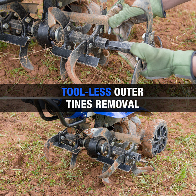 BILT HARD 99cc Gas Garden Tiller – Heavy-Duty 4-Cycle Engine, 24" Front Tines, Digs Up to 11.8" Deep – Perfect for Weeding, Cultivating & Soil Preparation