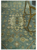 Fine 8x10 Vintage Style Gray and Beige Hand Knotted Traditional wool area rug by The Rug Decor