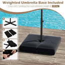 10 Feet Solar Offset Hanging Umbrella with Base and 32 LED Lights-Taupe by LJGDeals