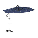 10 Feet Patio Solar Powered Cantilever Umbrella with Tilting System-Beige by DirectDeals