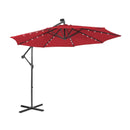 10 Feet Patio Solar Powered Cantilever Umbrella with Tilting System by LJGDeals