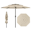 10 ft 3-tier Vented Patio Umbrella with Push Button Tilt-Black by DirectDeals