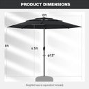 10 ft 3-tier Vented Patio Umbrella with Push Button Tilt by LJGDeals