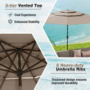 10 ft 3-tier Vented Patio Umbrella with Push Button Tilt-Brown by LJGDeals