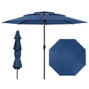 10 ft 3-tier Vented Patio Umbrella with Push Button Tilt-Black by DirectDeals