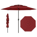 10 ft 3-tier Vented Patio Umbrella with Push Button Tilt by LJGDeals