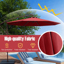 10 Ft Patio Umbrella Offset Cantilever Umbrella with 40 Solar Powered Lights-Red