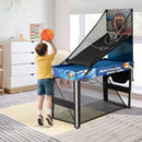 10-in-1 Combo Game Table Set with Table Tennis Basketball Soccer-Blue by LJGDeals
