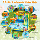 10-in-1 Inflatable Bounce House with Water Slide and Ball Pit by LJGDeals