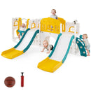10-in-1 Toddler Slide and Swing Set with Double Slides and Tunnel by LJGDeals