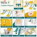 10-in-1 Toddler Slide and Swing Set with Double Slides and Tunnel by DirectDeals