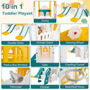 10-in-1 Toddler Slide and Swing Set with Double Slides and Tunnel by LJGDeals