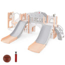 10-in-1 Toddler Slide and Swing Set with Double Slides and Tunnel by LJGDeals