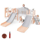 10-in-1 Toddler Slide and Swing Set with Double Slides and Tunnel by LJGDeals