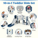 10 in 1 Toddler Slide Set Kids Slide and Climber Playset Indoor Playground by LJGDeals