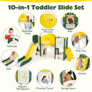 10 in 1 Toddler Slide Set Kids Slide and Climber Playset Indoor Playground