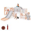 10-in-1 Toddler Swing and Slide Set Climber Playset with Basketball Hoop by LJGDeals