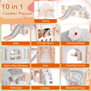 10-in-1 Toddler Swing and Slide Set Climber Playset with Basketball Hoop by LJGDeals