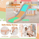 10-in-1 Toddler Swing and Slide Set Climber Playset with Basketball Hoop by LJGDeals