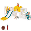 10-in-1 Toddler Swing and Slide Set Climber Playset with Basketball Hoop by LJGDeals