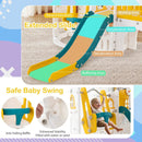 10-in-1 Toddler Swing and Slide Set Climber Playset with Basketball Hoop by LJGDeals
