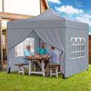 10 x 10 FT Pop up Canopy Tent with 4 Removable Sidewalls and Wheeled Bag