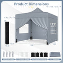 10 x 10 FT Pop up Canopy Tent with 4 Removable Sidewalls and Wheeled Bag