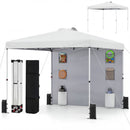 10 x 10 FT Pop up Canopy Tent with Sidewall 6 Pockets Instant Setup Commercial Gazebo by DirectDeals