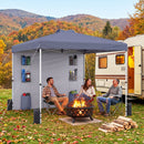10 x 10 FT Pop up Canopy Tent with Sidewall 6 Pockets Instant Setup Commercial Gazebo by DirectDeals