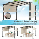 10 x 10 ft Outdoor Pergola Modern Arched Patio Garden Shelter with Retractable Sunshade Canopy by LJGDeals