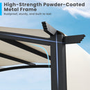 10 x 10 ft Outdoor Pergola Modern Arched Patio Garden Shelter with Retractable Sunshade Canopy by DirectDeals