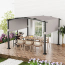 10 x 10 ft Outdoor Pergola Modern Arched Patio Garden Shelter with Retractable Sunshade Canopy by LJGDeals
