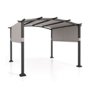 10 x 10 ft Outdoor Pergola Modern Arched Patio Garden Shelter with Retractable Sunshade Canopy by DirectDeals