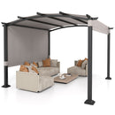 10 x 10 ft Outdoor Pergola Modern Arched Patio Garden Shelter with Retractable Sunshade Canopy by DirectDeals