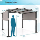 10 x 10 ft Outdoor Pergola Modern Arched Patio Garden Shelter with Retractable Sunshade Canopy by LJGDeals
