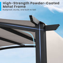 10 x 10 ft Outdoor Pergola Modern Arched Patio Garden Shelter with Retractable Sunshade Canopy by DirectDeals