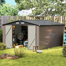 10 x 14 FT Outdoor Storage Shed with Improved Windproof Metal Structure-Gray by LJGDeals
