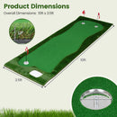 Golf Putting Green Mat 10x3.5ft with 3 Holes and Flags