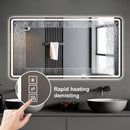 LED Bathroom Mirror Vanity Mirrors With Front Lights Wall Mounted Anti-Fog Frameless Make Up Mirror With Light Copper Free Silver Mirror Horizontal Or Vertical - Silver by HouseOfZazla
