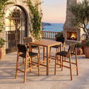 30.5 Inch Seat Height Outdoor Acacia Solid Wood Patio Furniture Set by HouseOfZazla